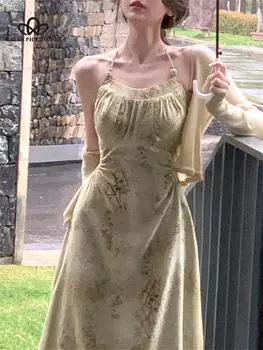 Топы и платья, комплект, женский элегантный корейский летний модный вечерний винтажный женский комплект для выпускного, комплекты из двух предметов, костюмы XS