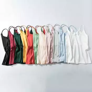 Топы из атласа, шелковый топ без рукавов больших размеров, женский топ на тонких бретельках с лямкой на бретельках, летний топ с v-образным вырезом L шампанского