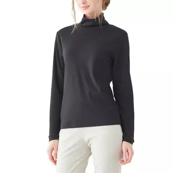 Топы KIREILABO Fitte Organic Cotton с длинным рукавом и высокой горловиной KB5245P Черный M [Gunze] Женские