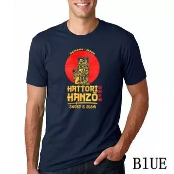 Топы, летняя крутая забавная футболка унисекс, футболка унисекс с принтом Hatori Hanzo, японские самурайские мечи, футболка с принтом Катана S