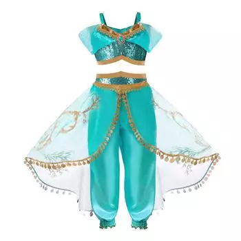 Топы на бретелях для маленьких девочек, тюлевые штаны с кисточками, наряд для вечеринки, комплект одежды 110 зелёный