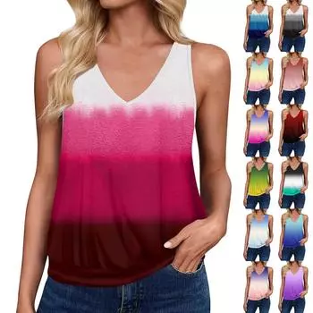 Топы на бретелях для женщин, свободная посадка, футболка без рукавов с v-образным вырезом в стиле ретро, женские повседневные летние блузки XXL винный