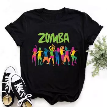 Топы с графическим принтом Черная футболка с принтом Love Zumba Dance XS чёрный