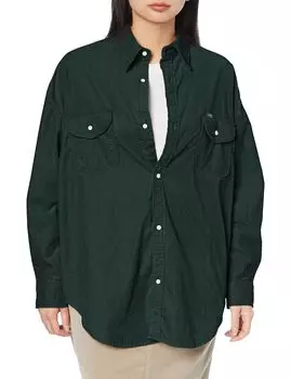 Топы с круглым подолом Рабочая рубашка зеленая [Lee] женская зелёный