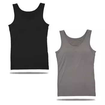 топы-танки с чашками для лестного Комплект из двух бюстгальтеров Сетка power stretch сухой Большие размеры серо-бежевый Удобный, бюст. верхушки. подкладка, без стресса, сетка, ткань,