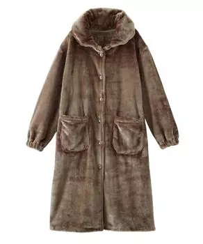 Топы Теплое комнатное платье, сшитое в магазине одеял, Мокко 5 л [Nissen] Пижамы/комнатная одежда (носить одеяло)