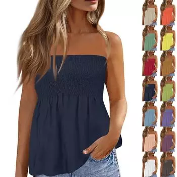 Топы-трубы для женщин, милая сексуальная футболка без рукавов с открытыми плечами и принтом L бежевый