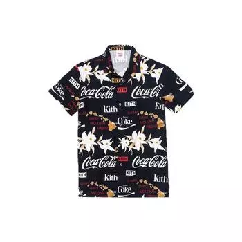 Топы унисекс на пуговицах Kith x Coca-Cola Hawaiian Camp черного цвета KH3540-100 XXL