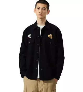 Топы x ALPHA Вьетнамский стиль длинный рукав TS5146 ЧЕРНЫЙ [Alpha Industries] рубашка/Snoopy Мужской чёрный