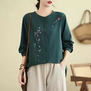 Топы женские хлопковые летние футболки больших размеров с воротником-поло свободные напечатанные повседневные пуловеры футболки топы L красный