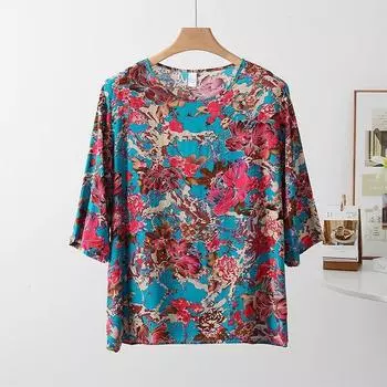 Топы женские летние футболки больших размеров с воротником-поло свободные принтованные повседневные пуловеры футболки топы XXXXXXXL