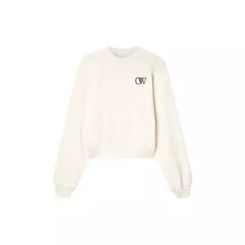 Топы женские Off-White Flock Over Crew бежевые/черные цвета загара OWBA075F23JER0066110 XXS