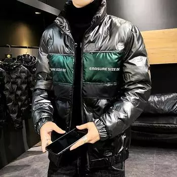 Топы, зимние куртки на утином пуху, повседневные мужские пуховые пальто с блестящим воротником-стойкой, уличная непромокаемая пуховая парка, одежда XXXXXL