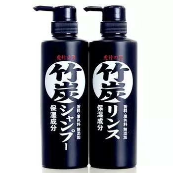 Toratake no Sato Bamboo Charcoal Ополаскиватель с древесным углем 500 мл Не синтетическое мыло Повреждение кожи головы Чувствительная жирная Тигровый пятнистый бамбук Специализированный магазин Taketora чёрный