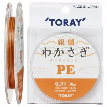 TORAY PE Line Ginrin Wakasagi PE 30m Orange No. 0.3 2.1kg
