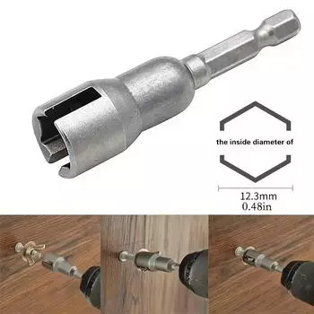 Торцевой ключ для болтов с крыльчатым шлицем 1/2 шт., шестигранный хвостовик 6,35 мм, переходная гайка для электроинструмента, гнездо электрической отвертки