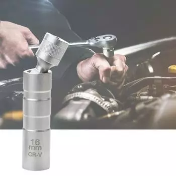 Торцевой ключ для свечей зажигания Ультратонкая трудосберегающая твердость 12-точечная магнитная свеча зажигания 14 мм/16 мм 16mm