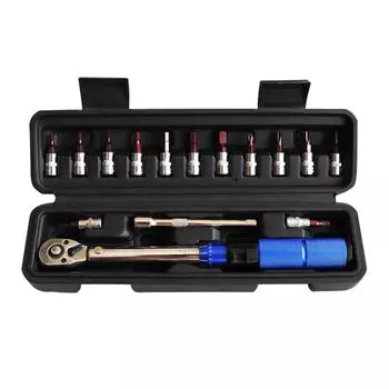 Торцевой ключ с трещоткой для коробки передач, велосипедный динамометрический ключ, 1/4 дюйма, динамометрический ключ с предустановленной настройкой, крутящий момент 2-25 Нм, велосипедный шестигранный ключ, ремонтный комплект (цвет: 15 Ассортиментов)