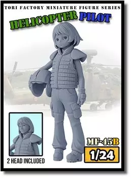 Tori Factory Current Female Helicopter Pilot Resin Kit 1/24 MF-45B