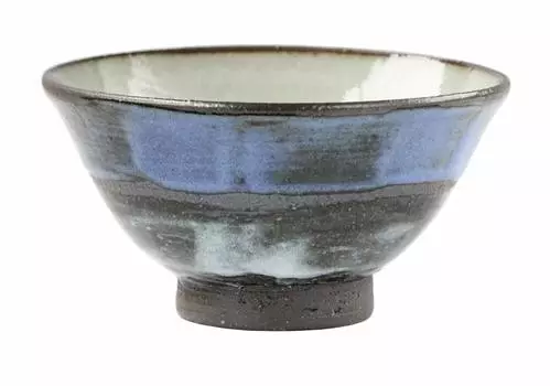 Tori Shigaraki Ware Blue Sky Rice Bowl W311-01