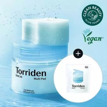 Toriden Dive-in Low Molecular Hyaluronic Acid Multi Pad 80 sheets (+80 sheets refill plan)
