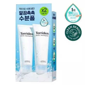 Toriden Dive-in Низкомолекулярная очищающая пенка с гиалуроновой кислотой Double Special (150мл+150мл)