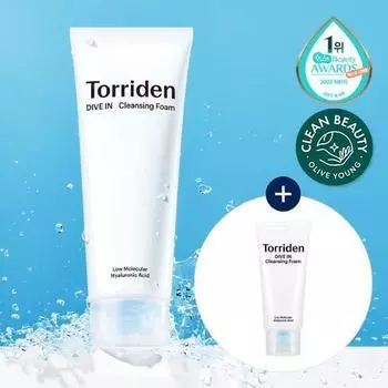 Toriden Dive-in Очищающая пенка с низкомолекулярной гиалуроновой кислотой 150 мл, специальная (+30мл дополнительный подарок)