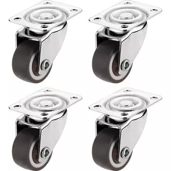 Тормозная тележка, резиновая платформа, универсальное универсальное колесо, мебельный ролик, поворотный ролик, роликовое колесо