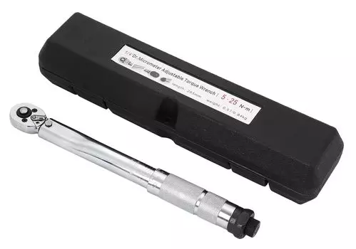 Torque Wrench Preset Type Total Length 275mm Drive Angle Bicycle Car Maintenance Bike Maintenance 5-25Nm 1/4 6.3mm