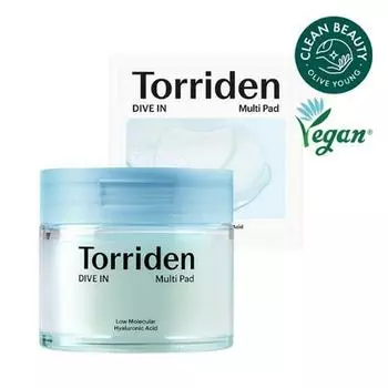 Torriden Dive In низкомолекулярная гиалуроновая кислота Multi Pad 80 подушечек (+10 колодок) Специальный набор