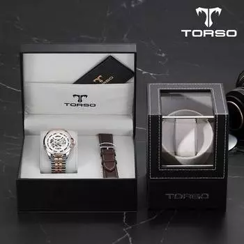 [TORSO]T604M-RSC SET Набор коробок с автоматической намоткой часов Asopos Skeleton (Кожаный ремешок в комплекте)
