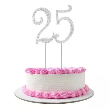 Торт ко дню рождения, украшение для кекса, украшение на день рождения стразами, украшение на годовщину XXL серебряный