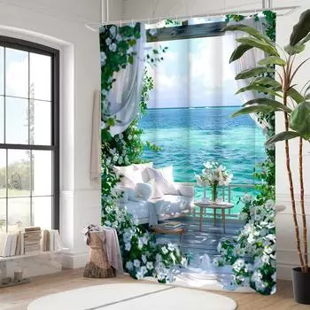 tortoise Bathing Curtain Bathroom Shower Curtain Waterproof With 12 Hooks Home Deco Free Ship 180x180cm curtain