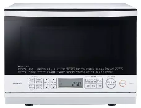 Toshiba Steam Microwave Oven Stone Oven Dome 26L Gran White Flat Table ER-VD70(W)