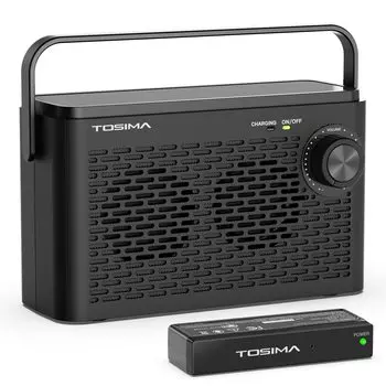 Tosima Handy TV Speaker Wireless TV для пожилых людей с потерей слуха TV Speaker Near Ear Wireless Громкий звук Черный TV-8000