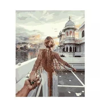 Тоска по фигуре на крыше DIY цифровая картина по номерам Современная настенная живопись на холсте уникальный подарок домашний декор 40x50cm no frame