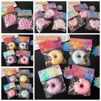 Тост Кошачья лапка Медленная отскок Игрушка Пончик Щипок Непоседа Игрушка Щипок Сжимающая лапка Игрушки Тревога Расслабляющая no.5 random 1pc