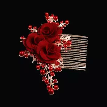 Тост одежда свадебный гребень для волос головной убор кристалл белый цветок искусственный жемчуг ручной работы красная заколка для волос свадебный гребень аксессуары