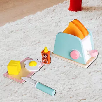 Тостер для детей, игровые кухонные принадлежности, интерактивные деревянные игрушки-еда