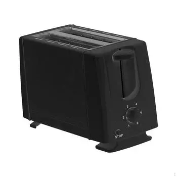 Тостер для хлеба, адаптер для США, 2 ломтика, кухонная утварь, вафельница для завтрака чёрный