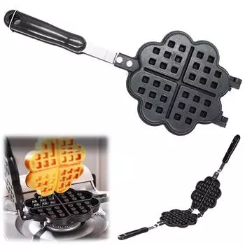 Тостер для сэндвичей Love Heart Shape Тостер для сэндвичей Сковорода для завтрака с антипригарным покрытием из алюминиевого сплава Яйцеварка для завтрака 4 чёрный