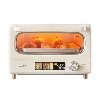 Тостер Духовка Тостер 4 Части Цветной Экран Горячий 14L 1400W 13 Меню 30-минутный Таймер Микрокомпьютер Тип Компактный Ретро Слоновая Кость COMFEE [С Воздухом] CF-AC141-AY