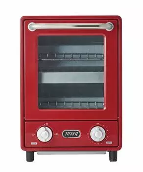 Тостер-духовка вертикальный тостер 2-х уровневый тостер новый тонкий ретро [Toffy] K-TS4 (Античный красный) К-ТС4-АР