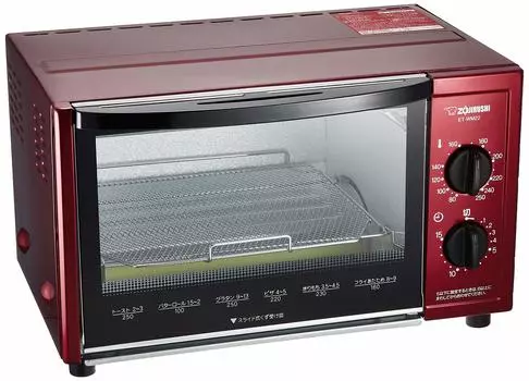 Тостер-духовка Zojirushi Brown Club с функцией регулировки температуры, 2 запеченных предмета, размер примерно 40 x 28 x металлический красный 80~250 23,5 см