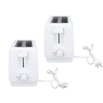 Тостер на 2 ломтика, съемный поддон для крошек, очень широкие слоты, 6 настроек оттенка хлеба, тостер из нержавеющей стали 220V EU Plug