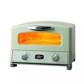 Тостер с графитовым грилем Aladdin на 4 тоста с функцией таймера, книга рецептов с сковородой-гриль с зеленым и (Выпекать/Тушить/Варить на пару/Варить) [Оборудовано