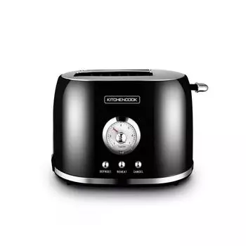 Тостер в стиле ретро с двумя слотами Ретро тост Черный кухонный повар