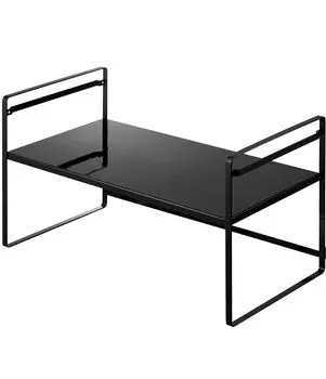 Тостер Yamazaki Jitsugyo 5163, приблизительно башня, нижний ярус кухни, превращается в рабочую полку с крючком на 2 уровня высоты, широкий, черный, Ш65,5XГ35XВ36 см, чёрный