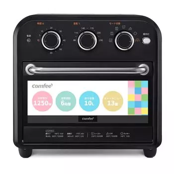 Тостерная печь 10 л, 4 предмета, вертикальный тостер с конвекцией горячего воздуха, 3 уровня, туалетный приемник, таймер на 60 минут, 6 верхних и нижних нагревателей, циферблат