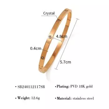 Тот же браслет из нержавеющей стали для девочек, позолоченный браслет с пряжкой, не выцветает, ювелирные изделия из титановой стали